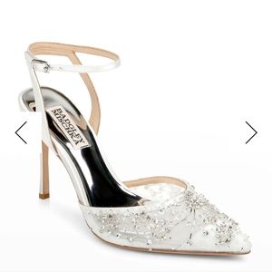 Badgley Mishka Roe Crystal Ankle Strap Pumps